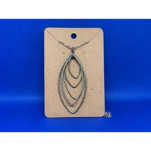 Handmade Rose Gold Chain Necklace Layered Gild Tone Pendant Statement 26” Boho